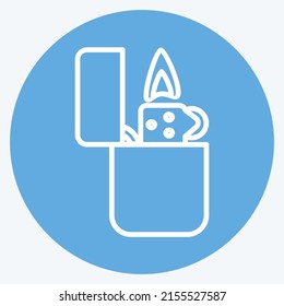 Icon Lighter. suitable for men accessories symbol. blue eyes style. simple design editable. design template vector. simple symbol illustration
