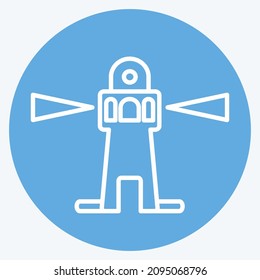 Icon Lighthouse I - Blue Eyes Style - Simple illustration,Editable stroke,Design template vector, Good for prints, posters, advertisements, announcements, info graphics, etc.