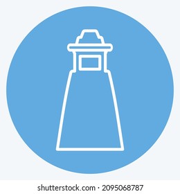 Icon Lighthouse II - Blue Eyes Style - Simple illustration,Editable stroke,Design template vector, Good for prints, posters, advertisements, announcements, info graphics, etc.