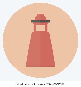 Icon Lighthouse II - Flat Style - Simple illustration,Editable stroke,Design template vector, Good for prints, posters, advertisements, announcements, info graphics, etc.