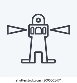 Icon Lighthouse - Line Style - Simple illustration,Editable stroke,Design template vector, Good for prints, posters, advertisements, announcements, info graphics, etc.