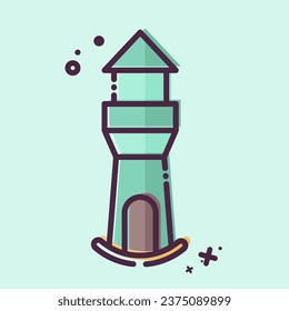 Icon Lighthouse. related to Icon Building symbol. MBE style. simple design editable. simple illustration