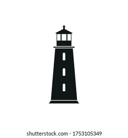 The icon of the lighthouse. Simple vector illustration on a white background.