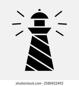 Icon lighthouse. Traditional tattoo elements. Icon in glyph style.