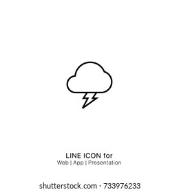 Icon lightning cloud graphic design single icon vector