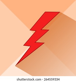 Icon of lightning on a light background. Meteorology, storm. Vector illustration.