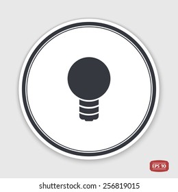 Icon lights. Lightbulb icon. Flat design style. Made in vector. Emblem or label with shadow.