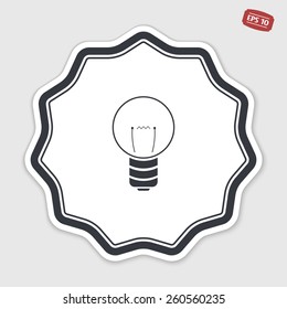 Icon lights. Lightbulb icon. Flat design style. Made in vector. Emblem or label with shadow.