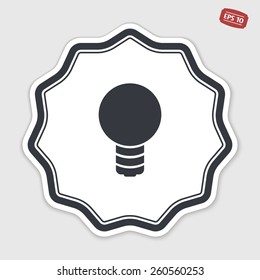 Icon lights. Lightbulb icon. Flat design style. Made in vector. Emblem or label with shadow.