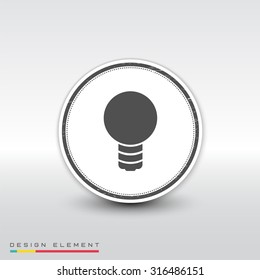 Icon lights. Lightbulb icon. Flat design style. Made in vector. Emblem or label with shadow.