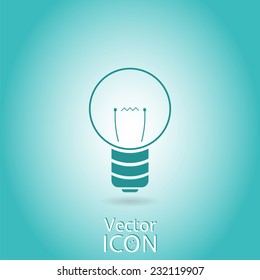 Icon lights on the background. Flat design style. Made in vector
