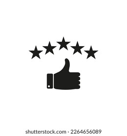 icon with like stars icon. Customer evaluation. Client comment. Vector illustration.