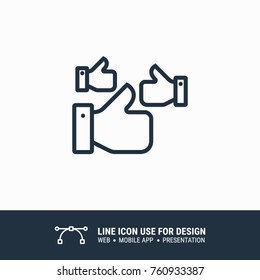 Icon like vote graphic design single icon vector illustration