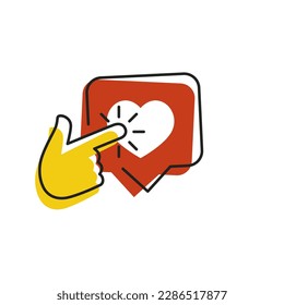 A los iconos les gusta. Seguidor. Botón, ui, web. A los medios sociales les gusta. El vector de iconos de los dedos de la mano