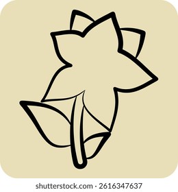 Icon Lilium. related to Kazakhstan symbol. hand drawn style. design editable