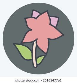 Icon Lilium. related to Kazakhstan symbol. color mate style. design editable
