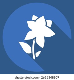 Icon Lilium. related to Kazakhstan symbol. long shadow style. design editable