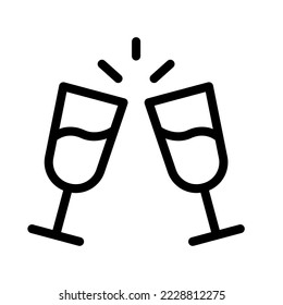 icon line about party, celebration, graduation, gift, birthday, happy new year, firework and more. Editable color, Outline icon style