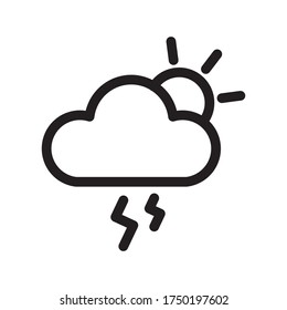 Icon line autumn weather during