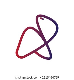 icon of a line bird colour illustration.
