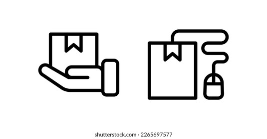 icon line COD, online shopping, online shipping, Ecommerce. editable file. vector illustration