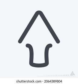 Icon Up - Line Cut Style - Einfache Illustration, bearbeitbarer Strich, Design Template Vektor, Gut für Drucke, Plakate, Anzeigen, Ankündigungen, Infografiken, etc.