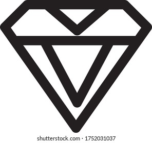 Icon line diamond and gift