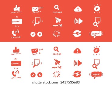 Icon line drawing illustration set for various electronic devices
