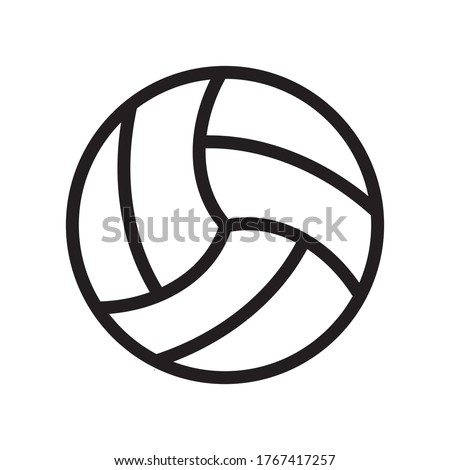 Icon line Dribbble volleyball vector