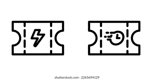 icon line flash sale voucher, Ecommerce. editable file. vector illustration