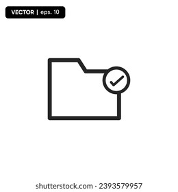 icon line folder check list, vector illustration