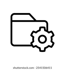 Icon Line folder setting. Outline style.