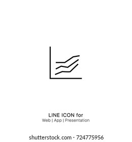 Icon line graph diagram graphic design single icon vector