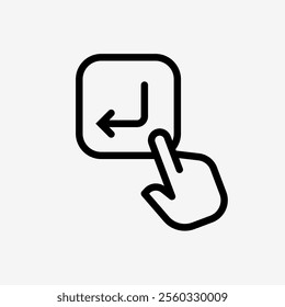 Icon Line Hand click enter button. Technology and system concept, Outline style.