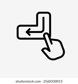 Icon Line Hand click enter button. Technology and system concept, Outline style.