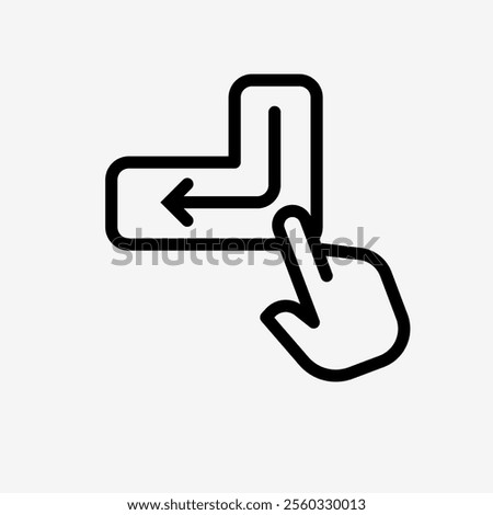 Icon Line Hand click enter button. Technology and system concept, Outline style.