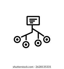 icon line Hierarchical structure with connected circles.