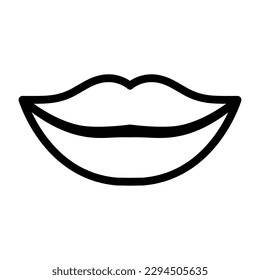 vector de silueta de labios de línea de icono aislado en blanco