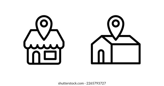 icon line, location pin, store address, home address, Ecommerce. editable file. vector illustration