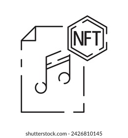 Icon Line NFT vector digital sign