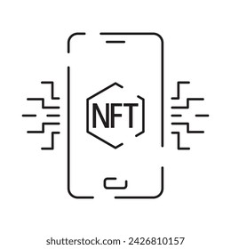 Icon Line NFT vector digital sign
