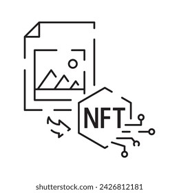 Icon Line NFT vector digital token