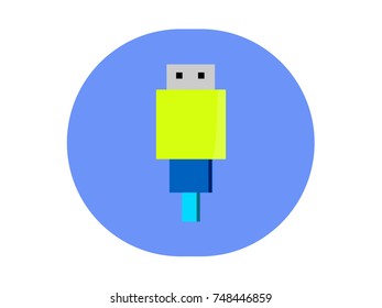 Icon line plug usb. Icon symbol isolated on white background. Vector illustration.