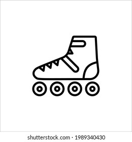 Icon Line Roller Skates In A Simple Style. Vector sign in a simple style, isolated on a white background.
