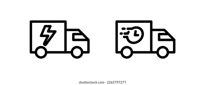 icon line shipping truck, truck delivery, Ecommerce. editable file. vector illustration