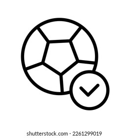 Icon Line soccer, football, football equipment, soccer foul, soccer player. Outline icon editable file.