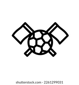 Icon Line soccer, football, football equipment, soccer foul, soccer player. Outline icon editable file.