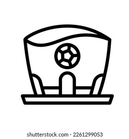 Icon Line soccer, football, football equipment, soccer foul, soccer player. Outline icon editable file.