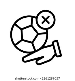 Icon Line soccer, football, football equipment, soccer foul, soccer player. Outline icon editable file.