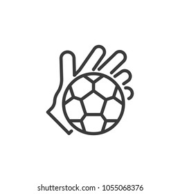 Icon line soccer glove and football ball